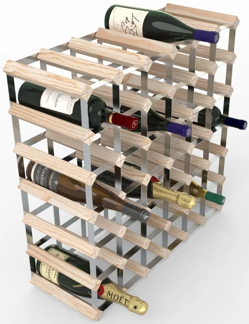Suport pentru vin RTA Wine3022 Natur 42btl (Wood/Inox) - 3