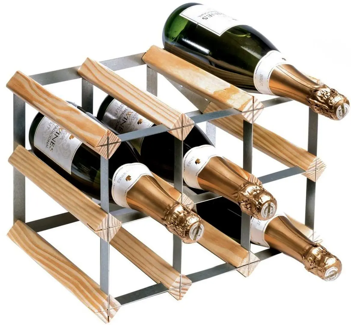 Suport pentru vin RTA Wine7013 9btl (Light Oak/Inox) - 3