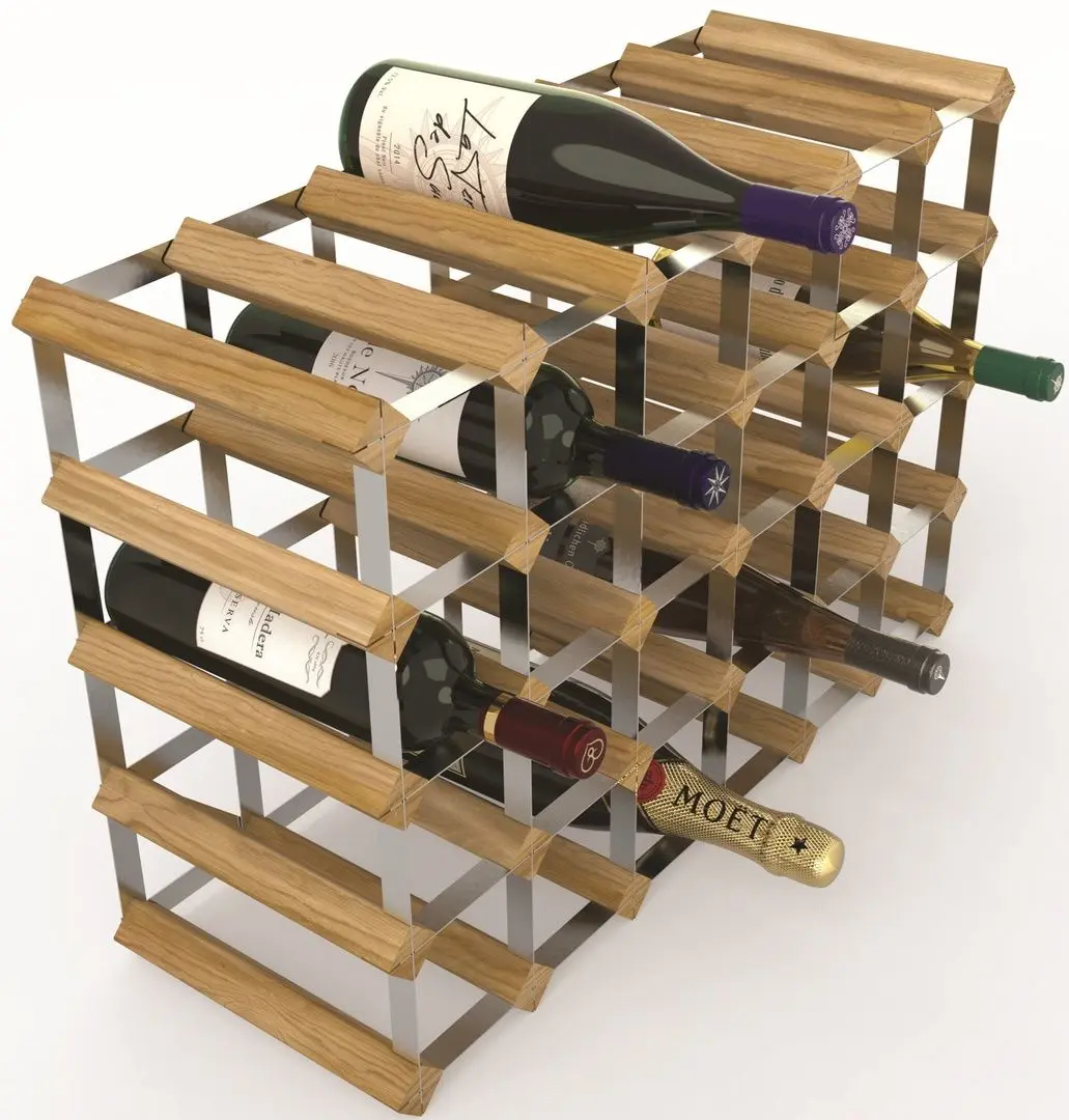 Suport pentru vin RTA Wine7100 30btl (Light Oak/Inox) - 2