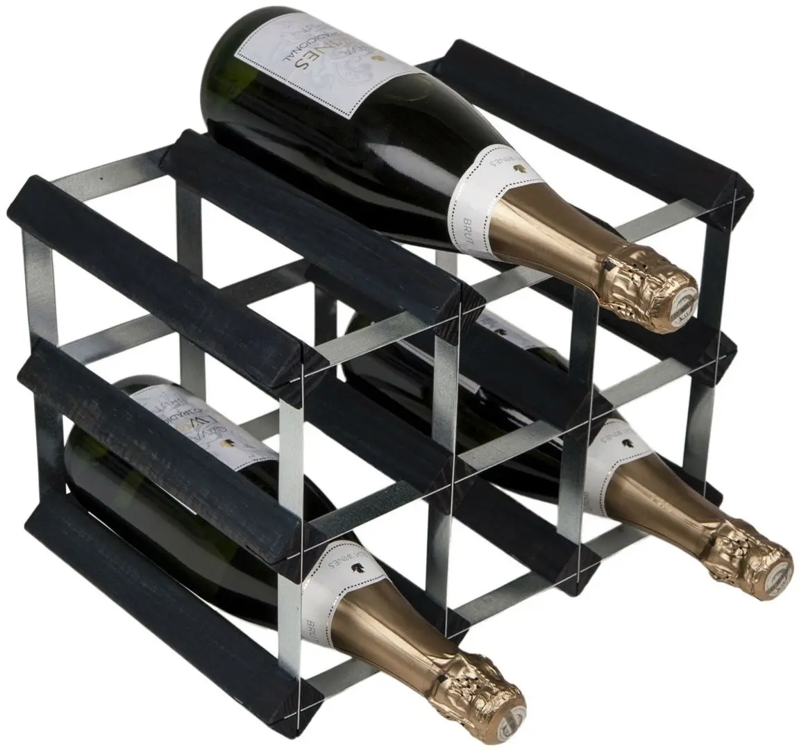 Suport pentru vin RTA Wnrk0100 9btl (Black Ash/Inox) - 2