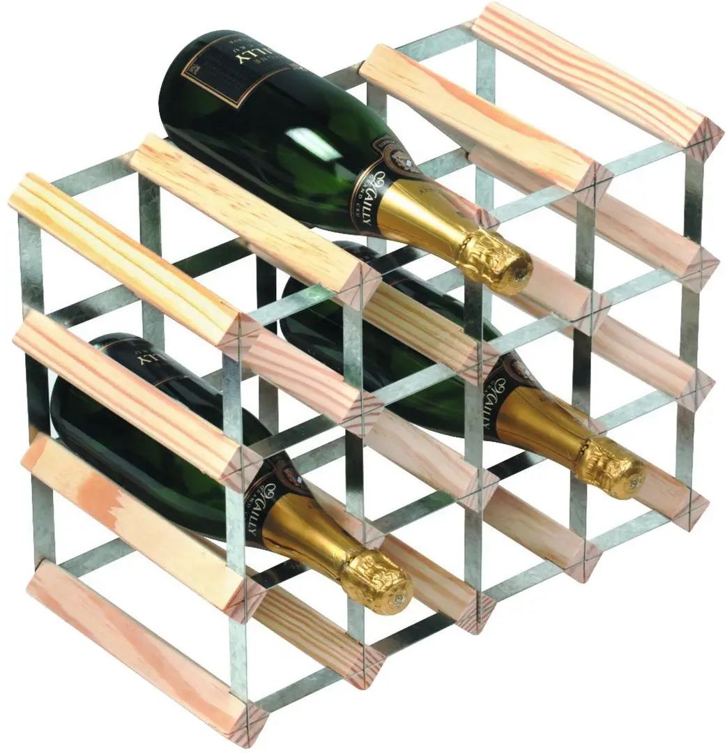 Suport pentru vin RTA Wnrk4003 Natur 16btl (Wood/Inox) - 2