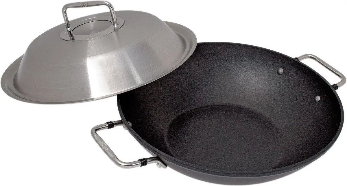 Tigaie-wok cu capac Fissler Luno Wok 31cm (Inox)
