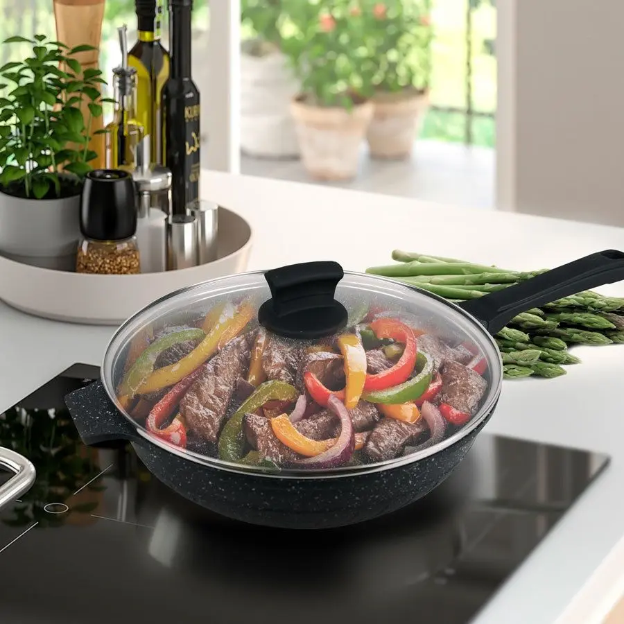 Tigaie cu capac Maestro Mr-1226-28 28cm (Black) - 5