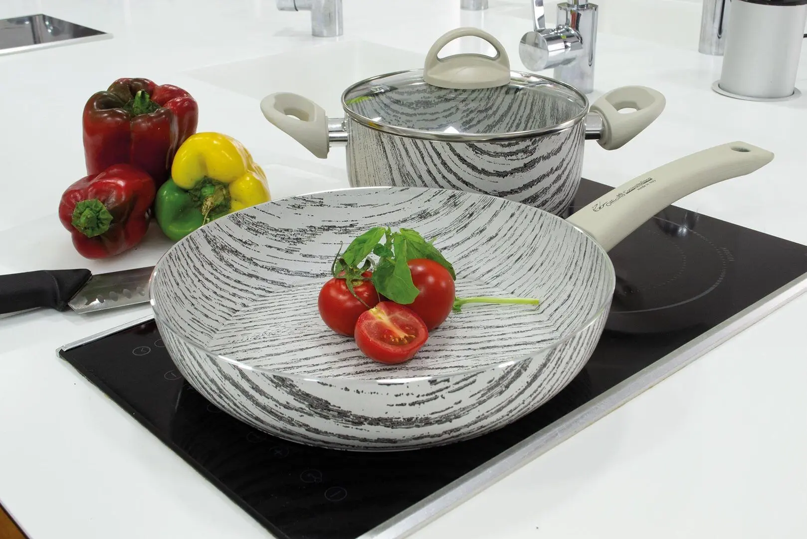 Tigaie Officina Della Cucina Italiana Duna 40020 24cm (Cream/Gray)