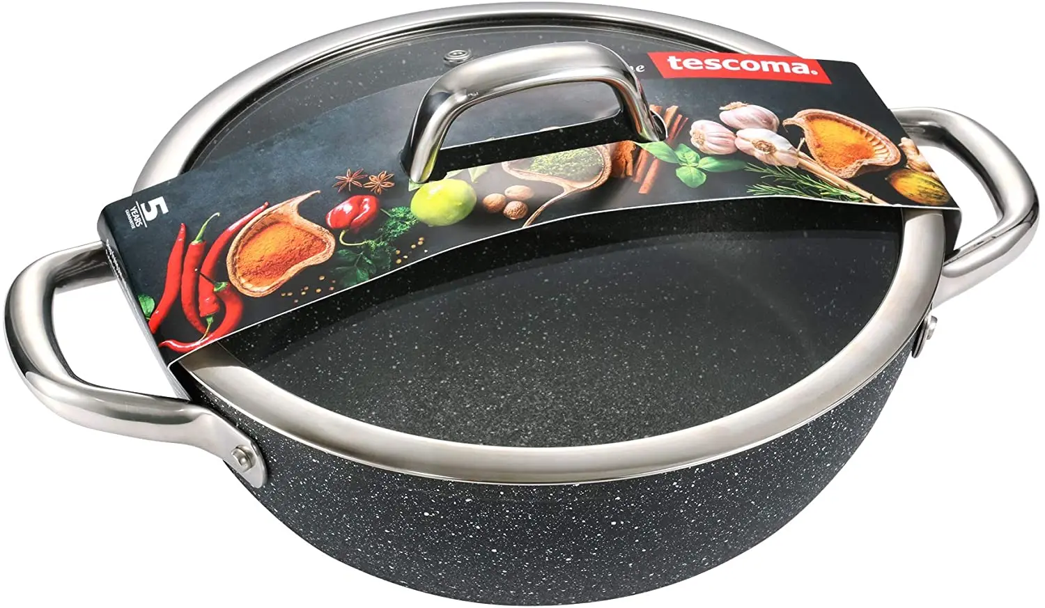 Tigaie cu capac Tescoma President Stone 780352 (Black)