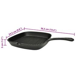 Сковорода-гриль VidaXL 50123 24x23 (Black) Thumb