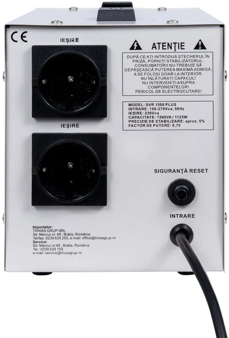 Stabilizator de tensiune Conter SVR PLUS 1500 VA (White)