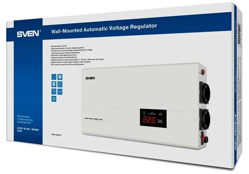 Stabilizator de tensiune Sven AVR SLIM-2000 LCD