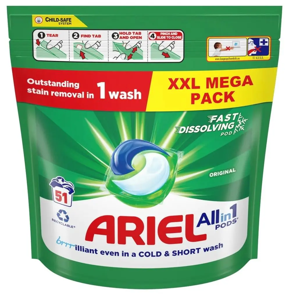 Capsule de spălat rufe Ariel All-in-1 Pods 51pcs