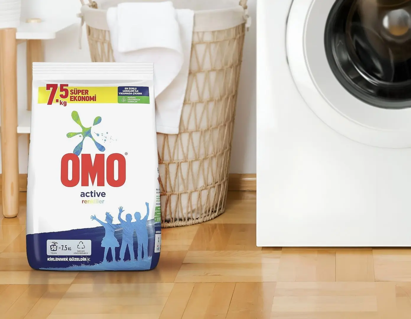 Praf de spalat Omo Active Renkliler 7.5kg - 3