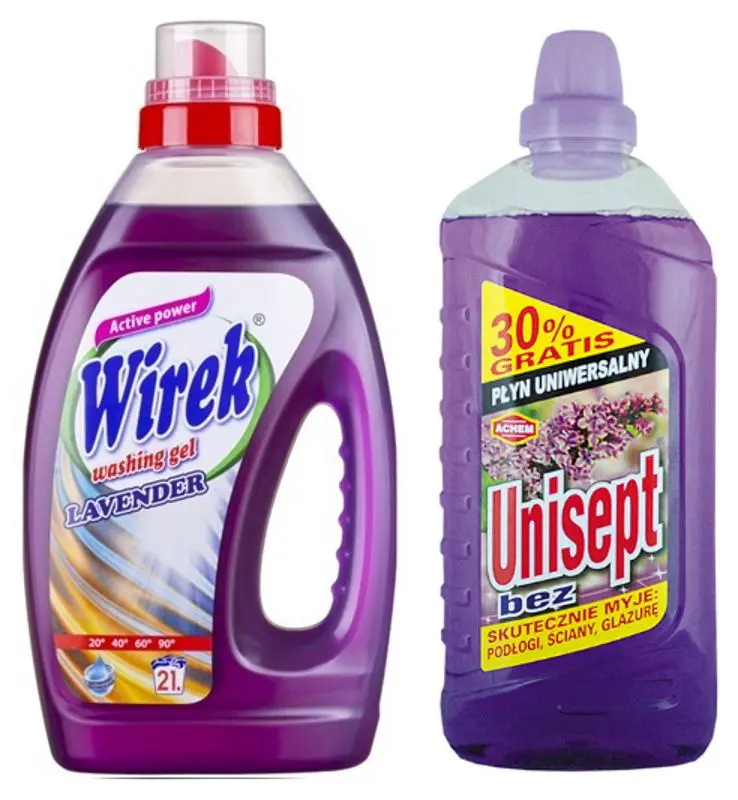 Set pentru spălătorie/curățare Wirek Lavender 2L + Achem Unisept Bez 1L