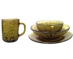 Set de farfurii Verso Design Emilia 24 (Brown/Gold)