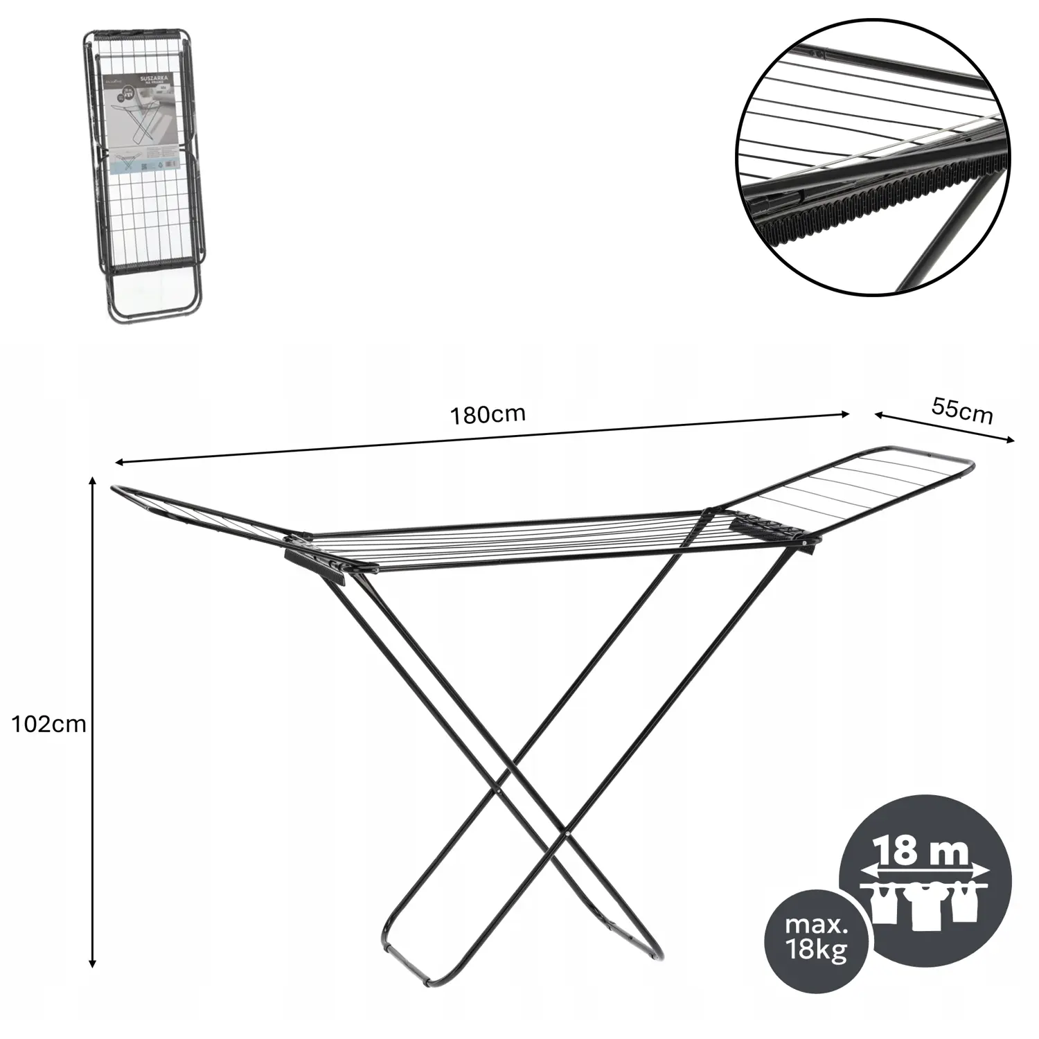 Uscator de rufe Chomik LIM1167 (Black) - 2