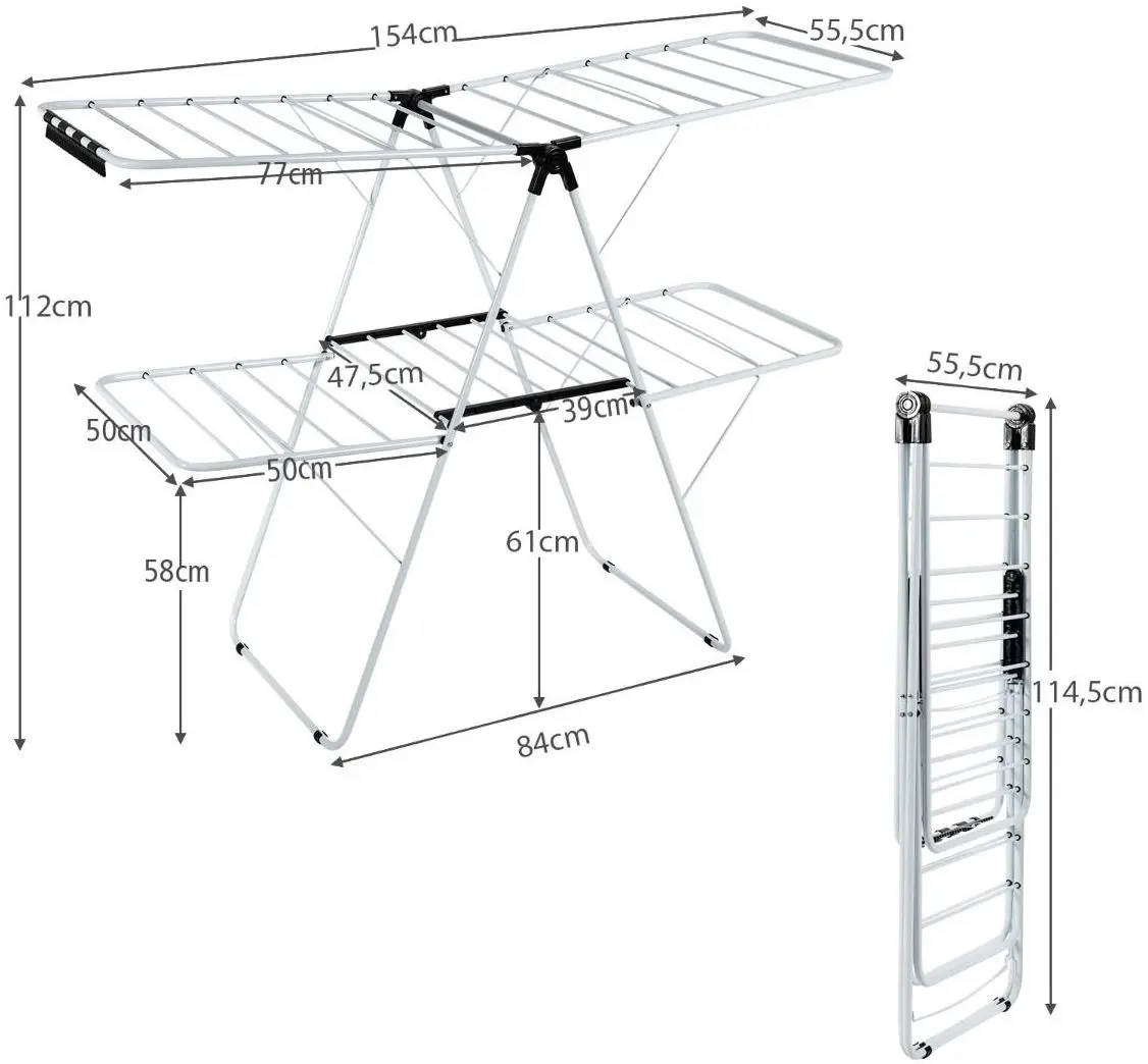 Сушилка для белья Costway HW67777 (White/Black)