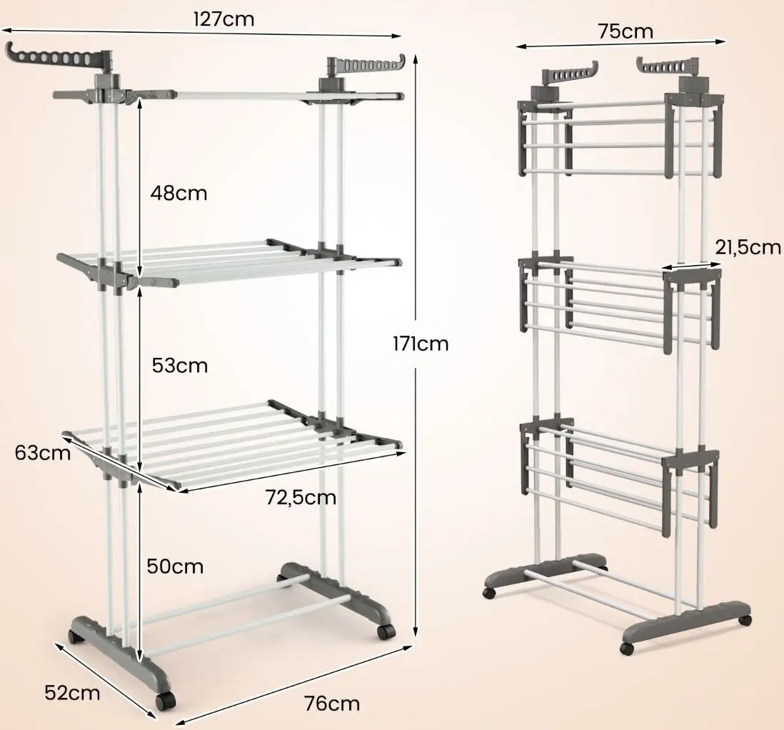 Uscator de rufe Costway JZ10165HS (Grey/Silver)