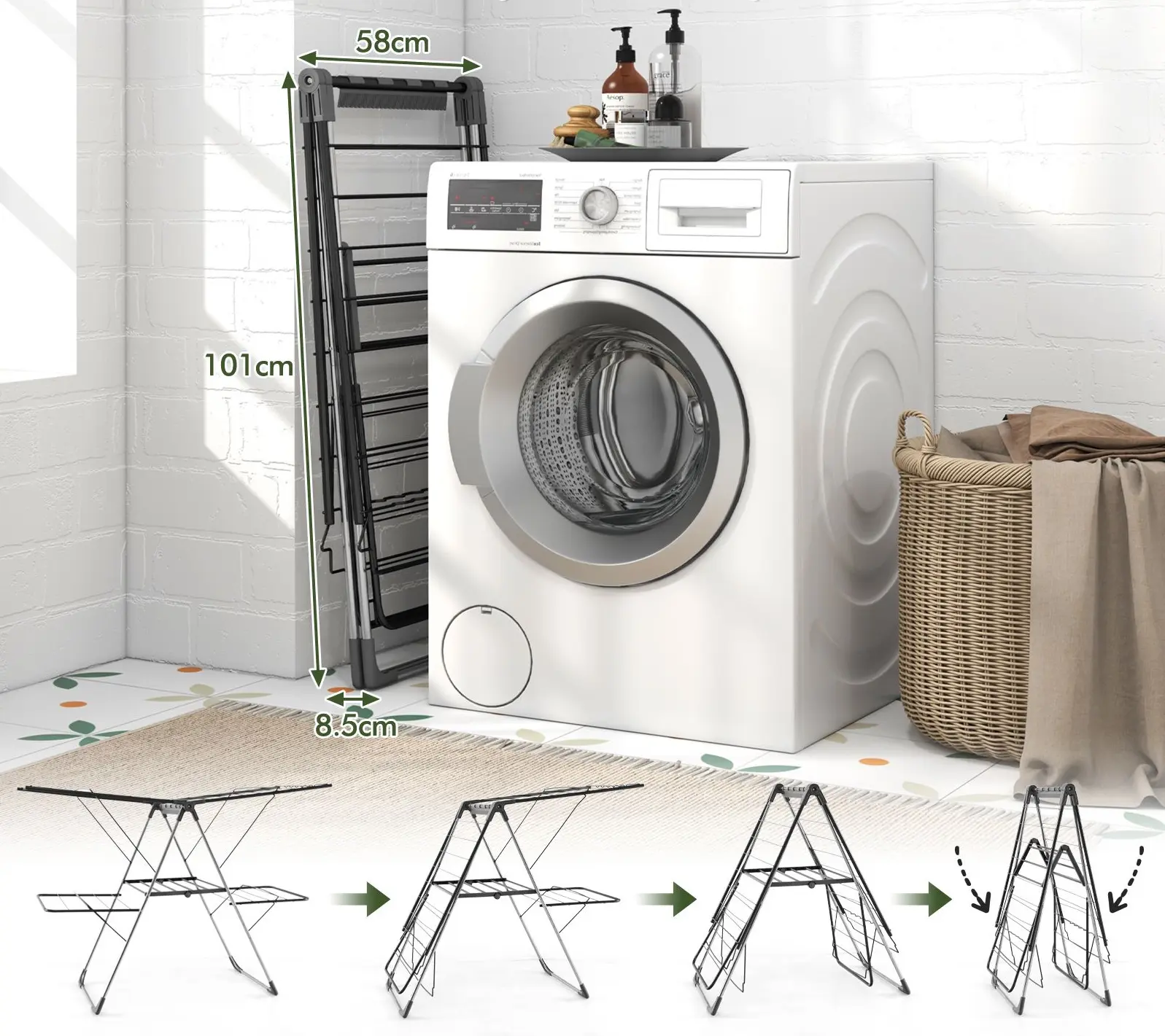 Uscator de rufe Costway JZ10242 (Silver/Grey) - 3