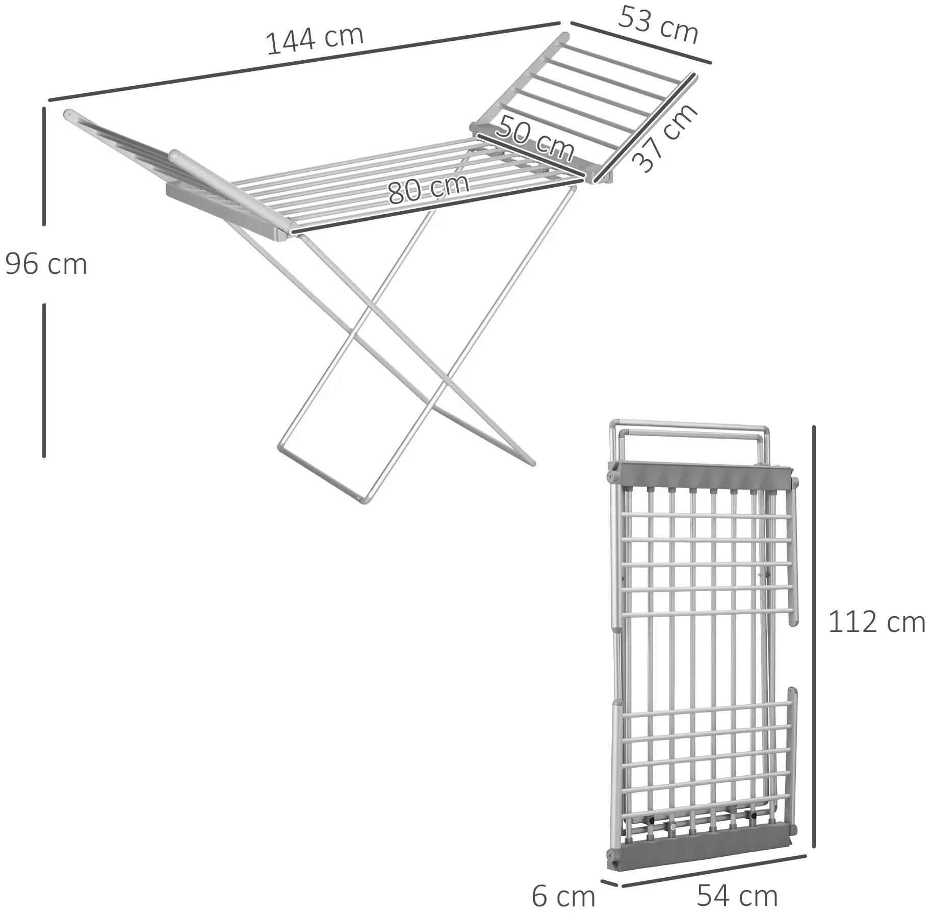 Uscator de rufe electric Homcom 850-198V90 (Silver) - 3