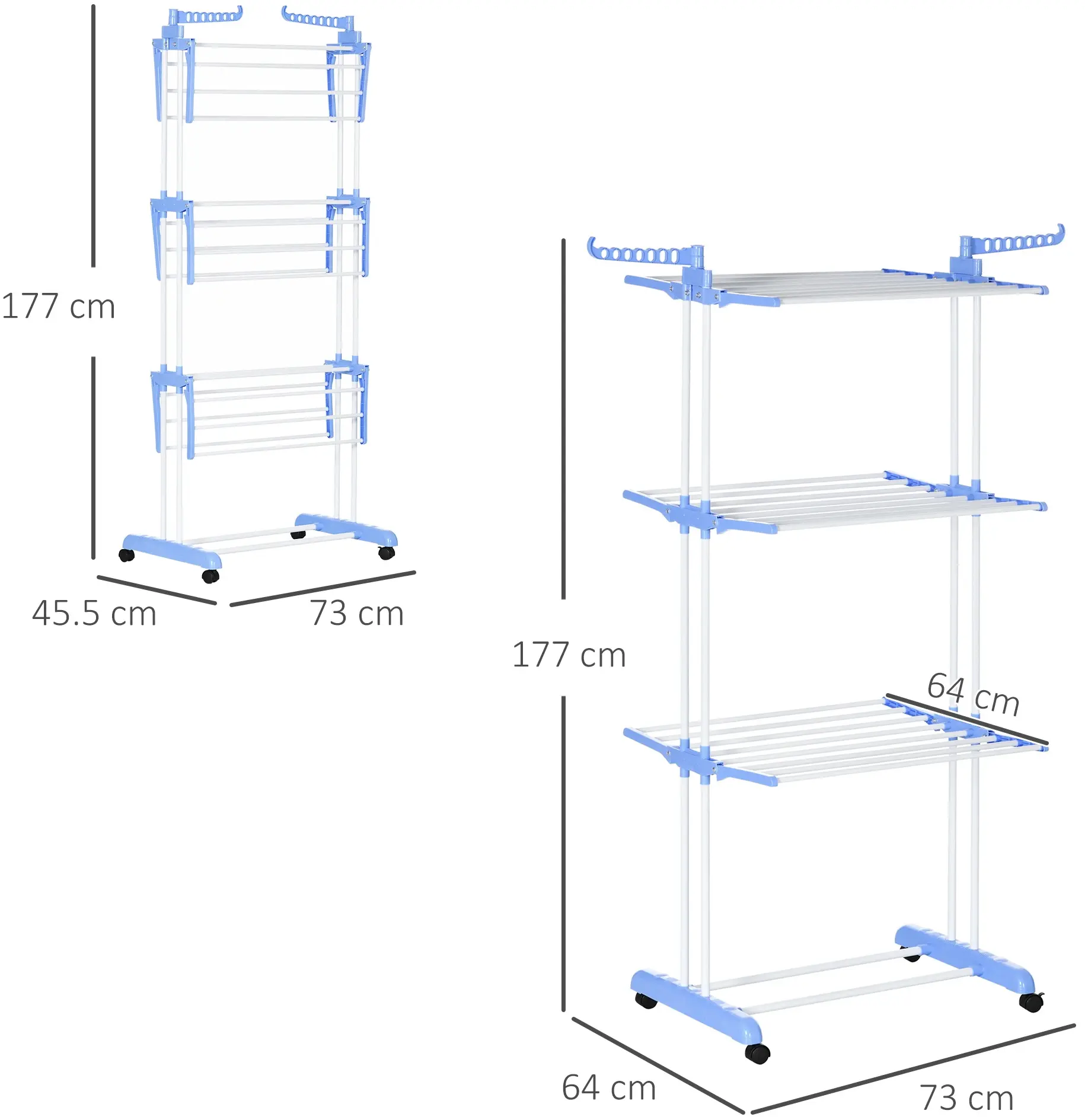 Uscator de rufe Homcom 850-208V00BU (White/Blue) - 3