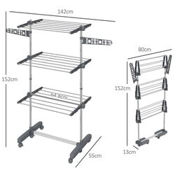 Сушилка для белья Homcom 850-294V00GY (Grey/Silver) Thumb