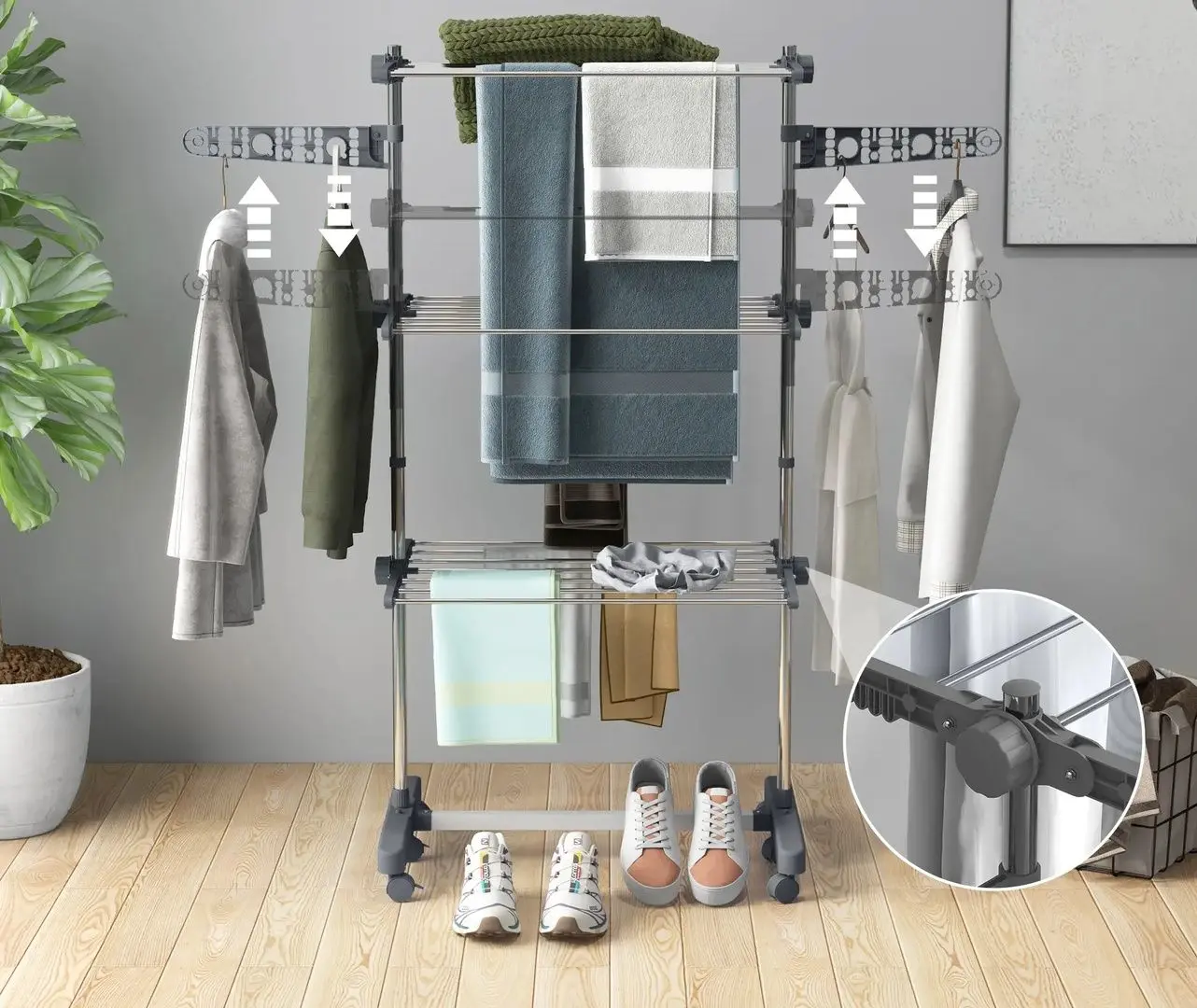 Сушилка для белья Homcom 850-294V00GY (Grey/Silver)