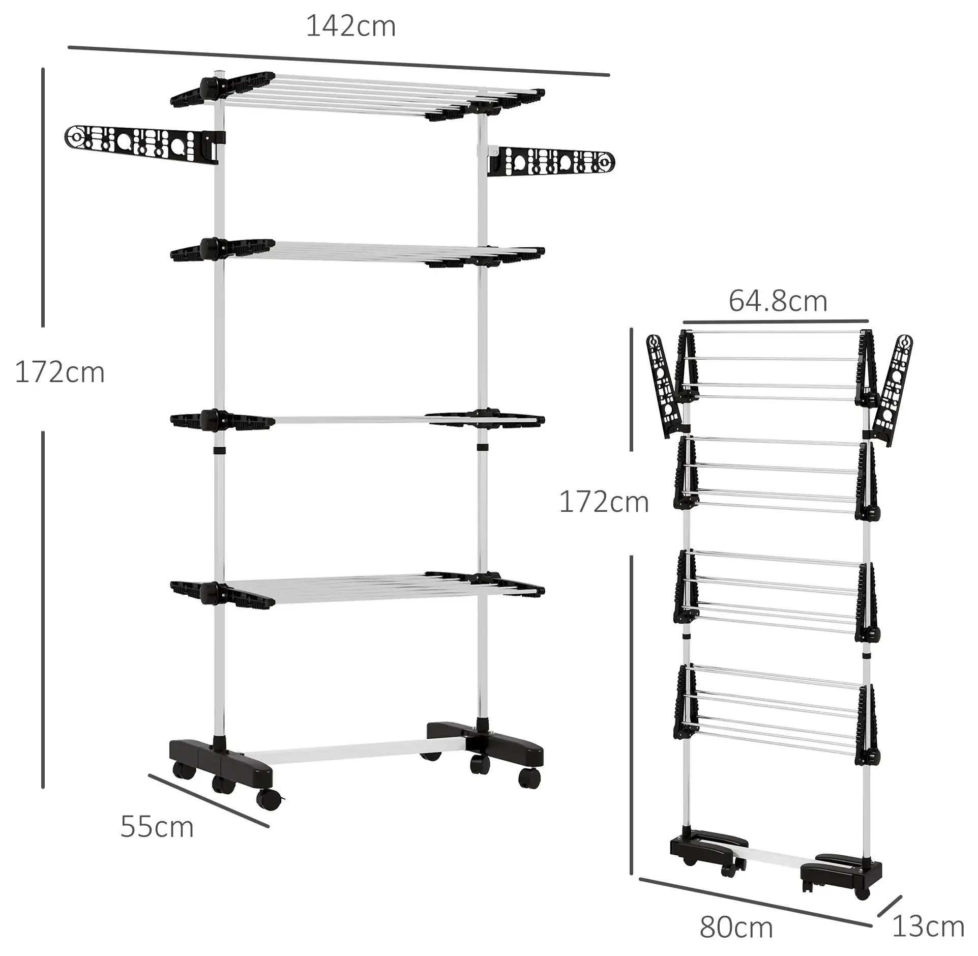 Uscator de rufe Homcom 850-295V00BK (Silver) - 3