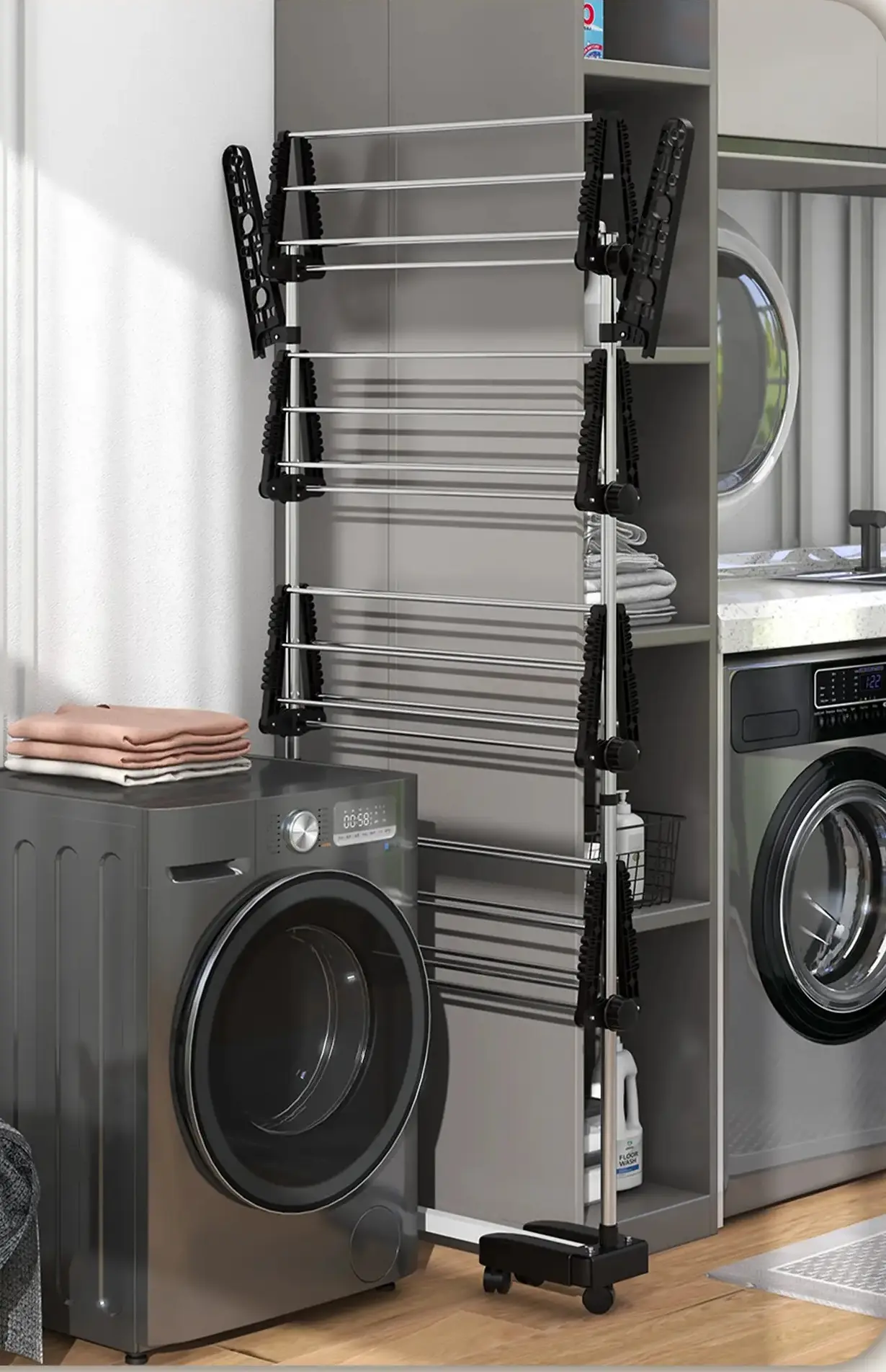 Uscator de rufe Homcom 850-295V00BK (Silver) - 4