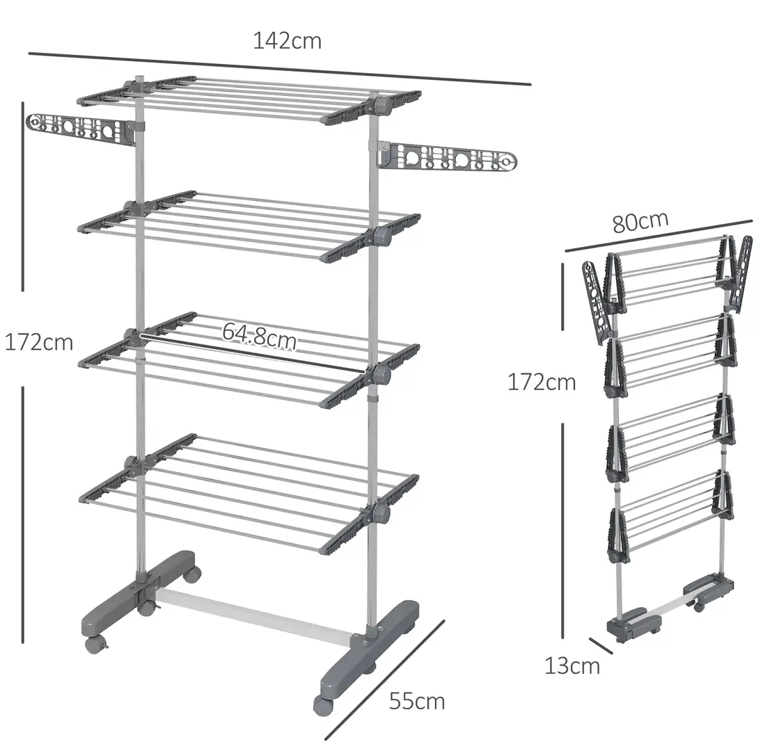 Uscator de rufe Homcom 850-295V00GY (Silver/Grey) - 3