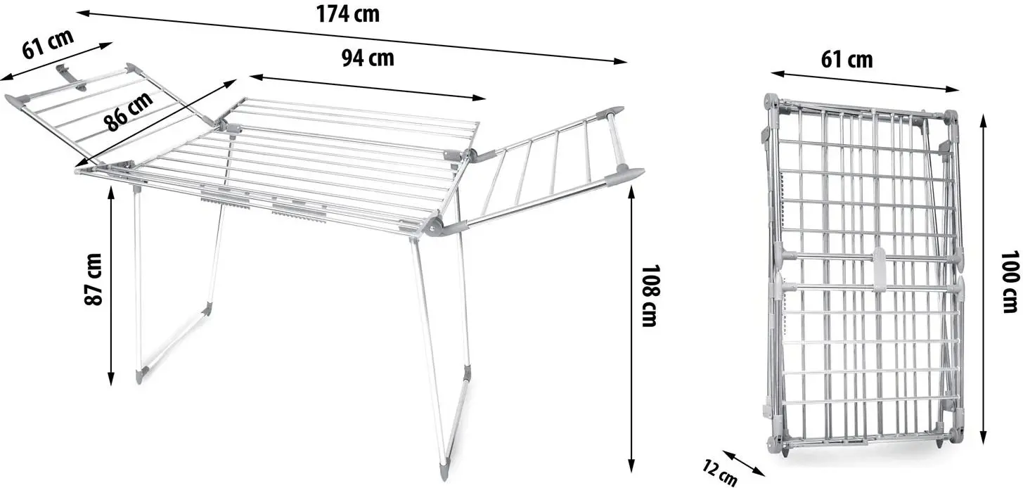 Uscator de rufe pe podea Massido Lina 22m (Inox)