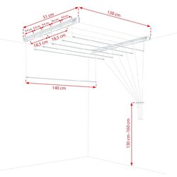 Uscator de rufe Sepio 6x140cm 3206 (White) Thumb