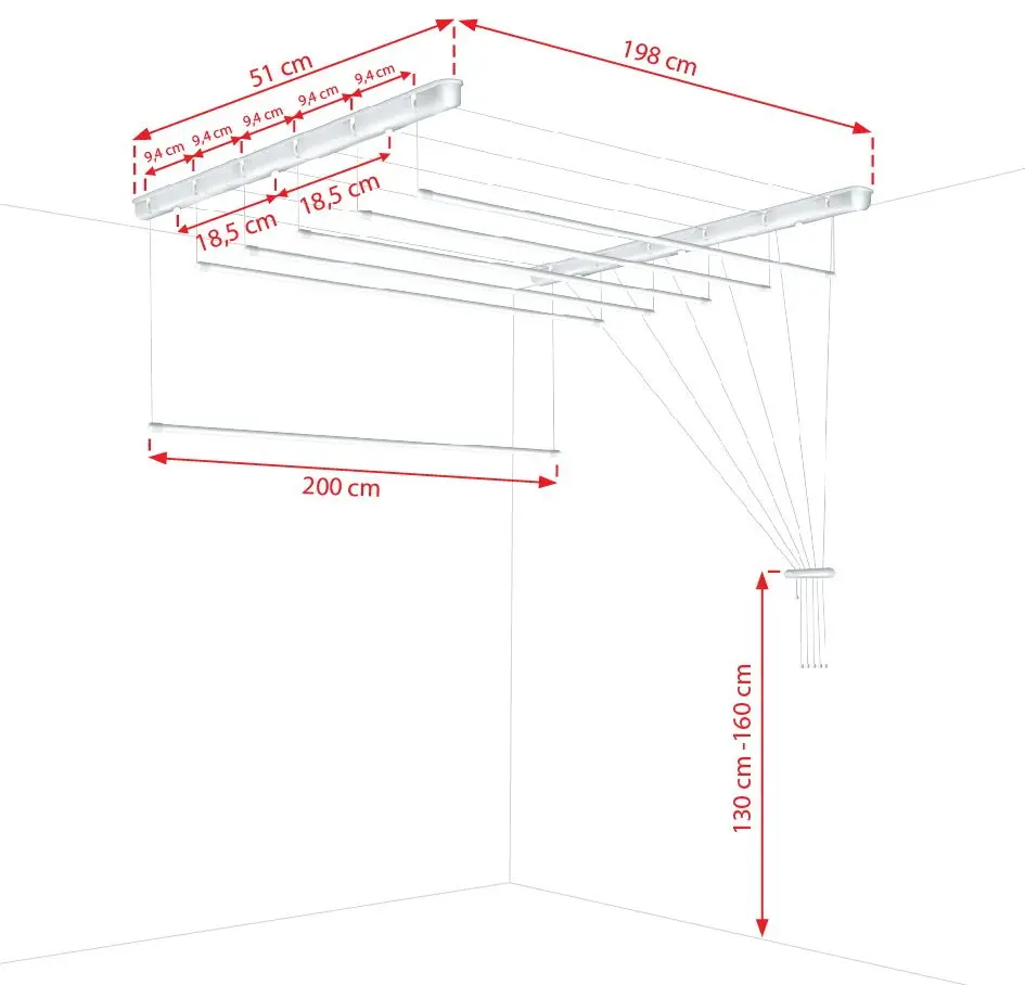 Uscator de rufe Sepio 6x200cm 8424 (Black)