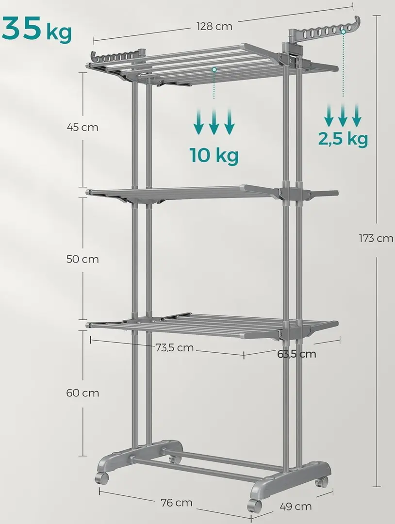 Uscator de rufe Songmics LLR701G01V1 (Grey) - 3
