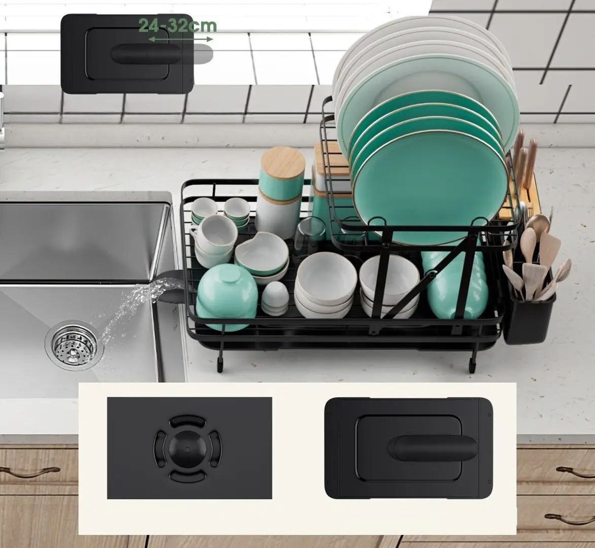 Uscator vase Costway KC55230DK (Black) - 6