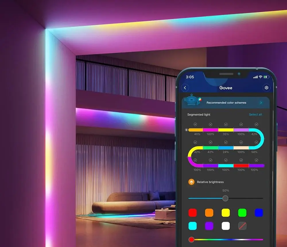 Светодиодная лента Govee H618A RGBIC Wi-Fi 5m
