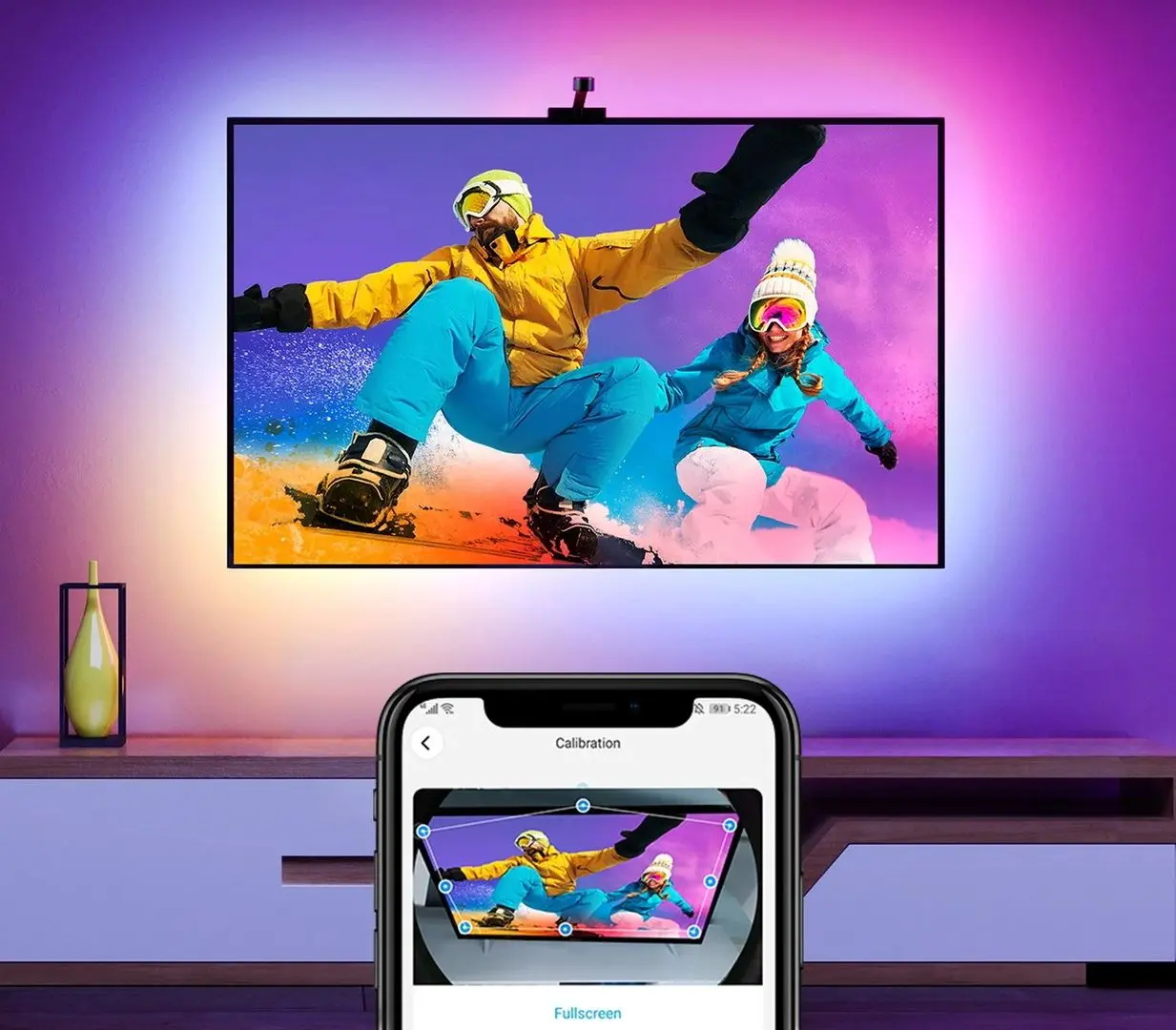 Banda LED + camera Govee H6199 TV Backlight T1 Wi-Fi RGBIC - 4