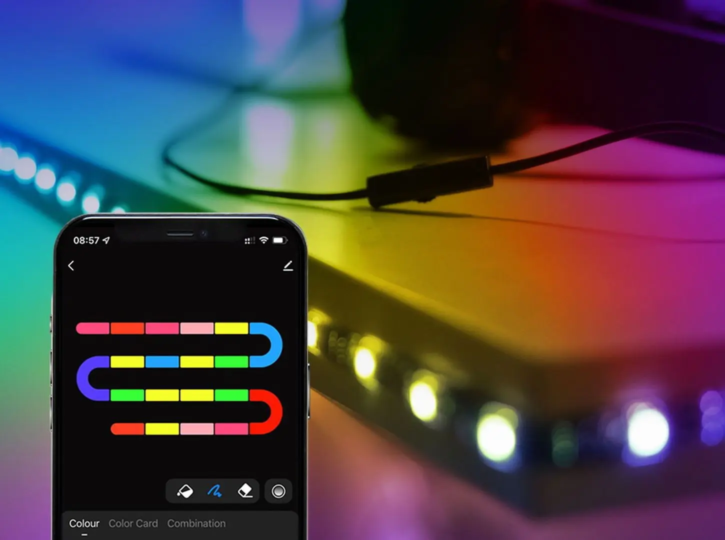 Светодиодная лента Nous F9 Smart Wi-Fi RGBIC 2m - 2