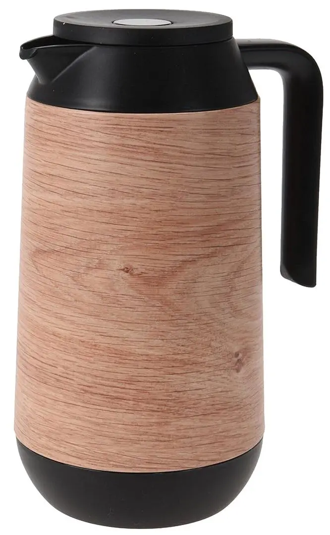 Termos Excellent Houseware Ceainic 1L (Black/Wood)