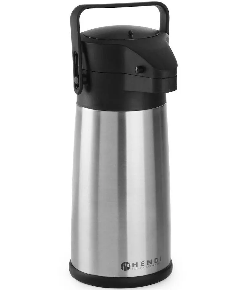 Термос с помпой Hendi 448908 (Inox/Black)