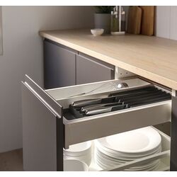 Подставка для ножей Ikea Uppdatera с подносом 20x50 (Белый/Антрацит) Thumb