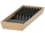 Suport pentru cutite Ikea Uppdatera cu tava 20x50 (Bambus Deschis/Antracit)