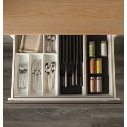 Подставка для ножей Ikea Uppdatera с подносом 20x50 (Светлый Бамбук/Антрацит) Thumb