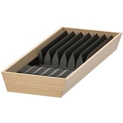 Suport pentru cutite Ikea Uppdatera cu tava 20x50 (Bambus Deschis/Antracit)