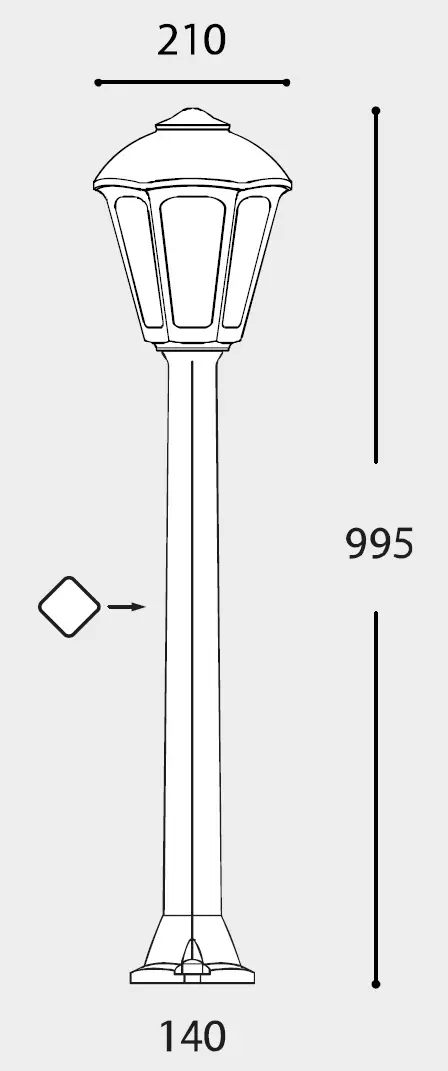 Felinar de grădină Fumagalli Giaffa/Giampy (Grey)
