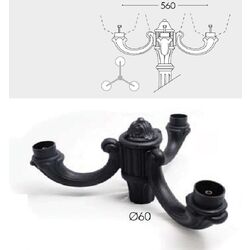 Consola pentru felinar Fumagalli Ofir 3L (Black) Thumb