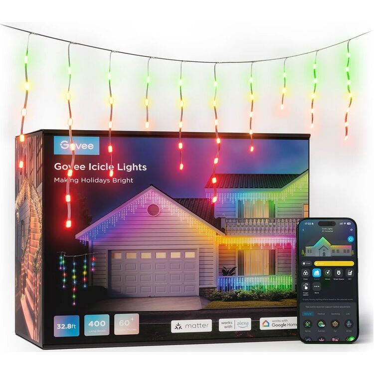 Ghirlanda LED Govee Icicle Lights RGBIC H70D1