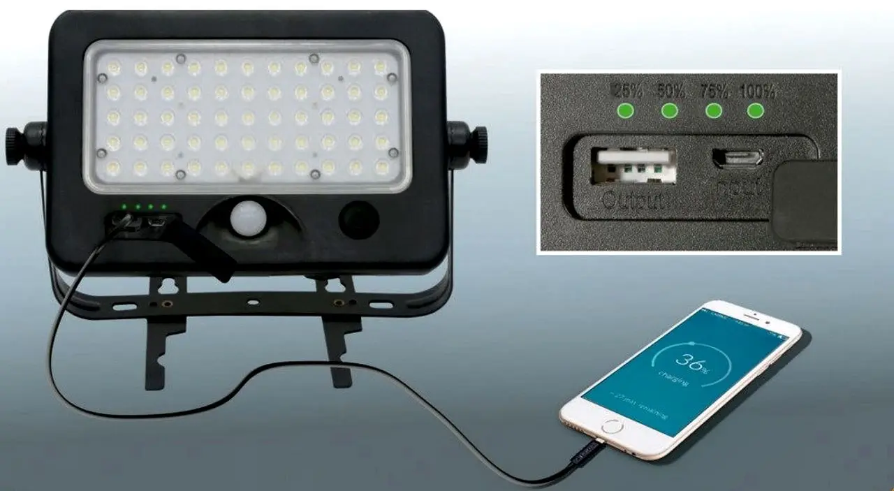 Projector LED cu panou solar Home FLP 1100 Solar (Black)