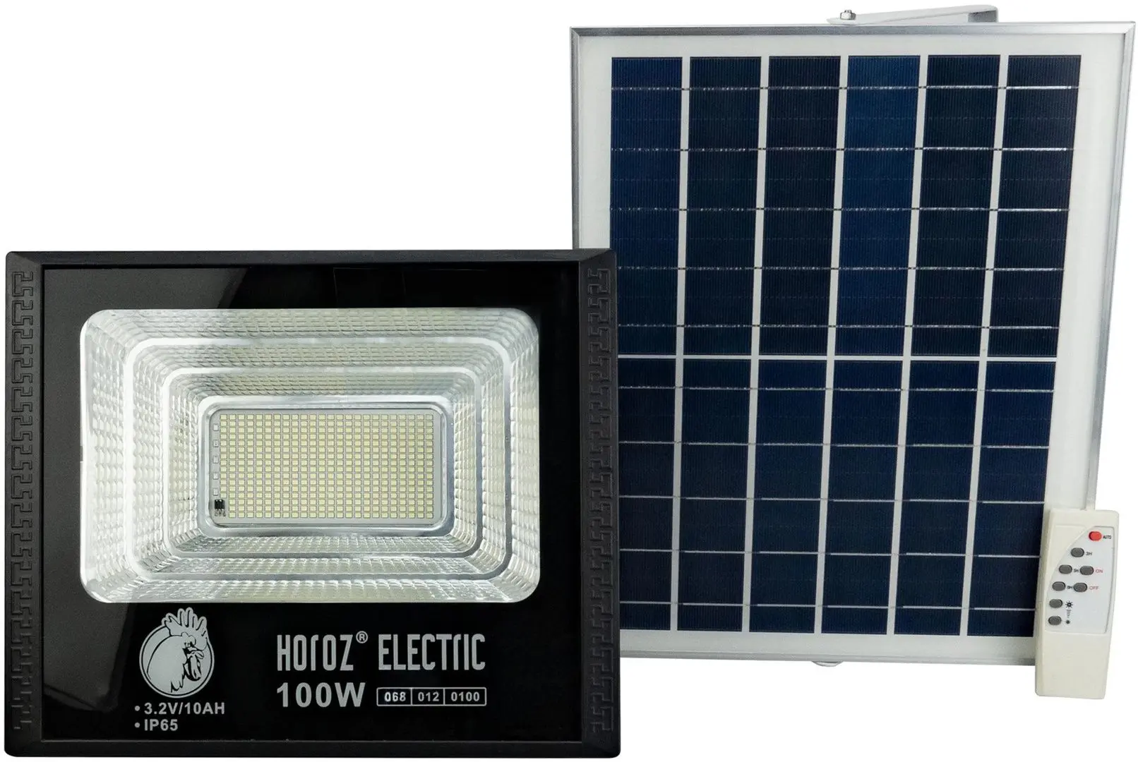 Светодиодный прожектор с солнечной панелью Horoz Electric Tiger-100 (Black)
