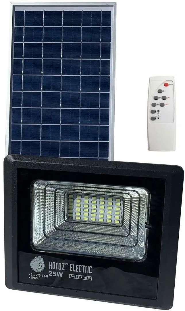 Светодиодный прожектор с солнечной панелью Horoz Electric Tiger-25 (Black)