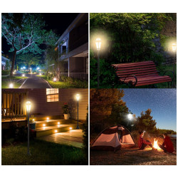 Set felinare de gradina cu baterie solara Outsunny B30-005 (Black) Thumb