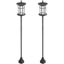 Set felinare de gradina cu baterie solara Outsunny B30-054V01BK (Black) Thumb