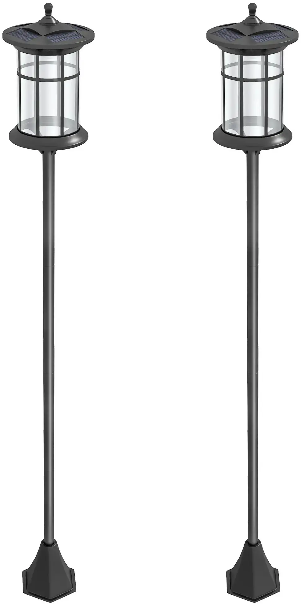 Set felinare de gradina cu baterie solara Outsunny B30-054V01BK (Black) - 2